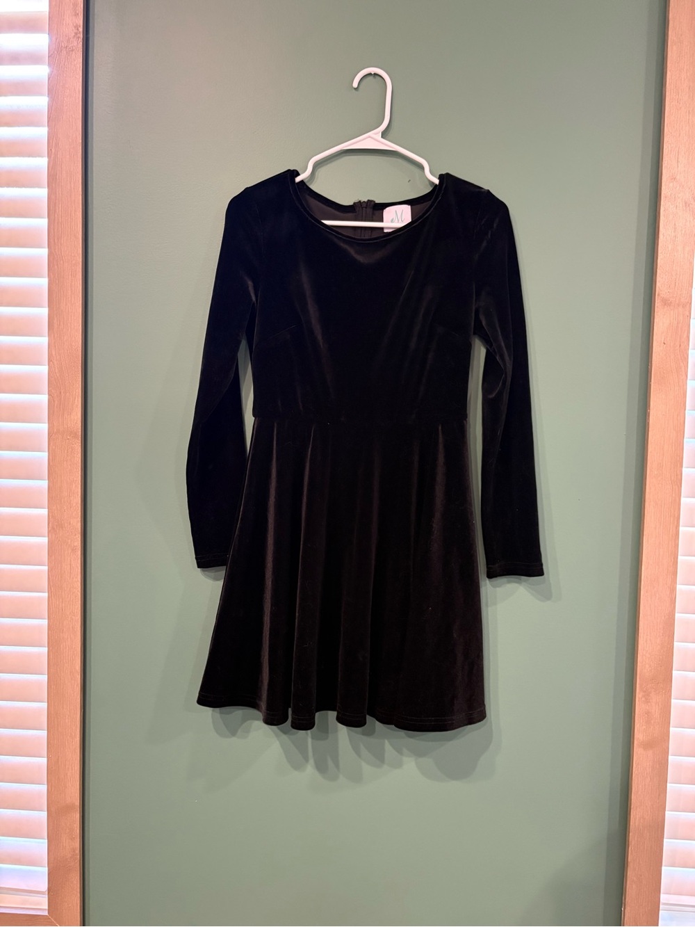 Black Velvet Long-Sleeve Mini Dress